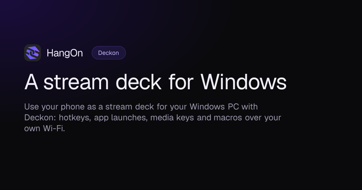 Stream Deck for Windows — Free Phone Stream Deck | HangOn